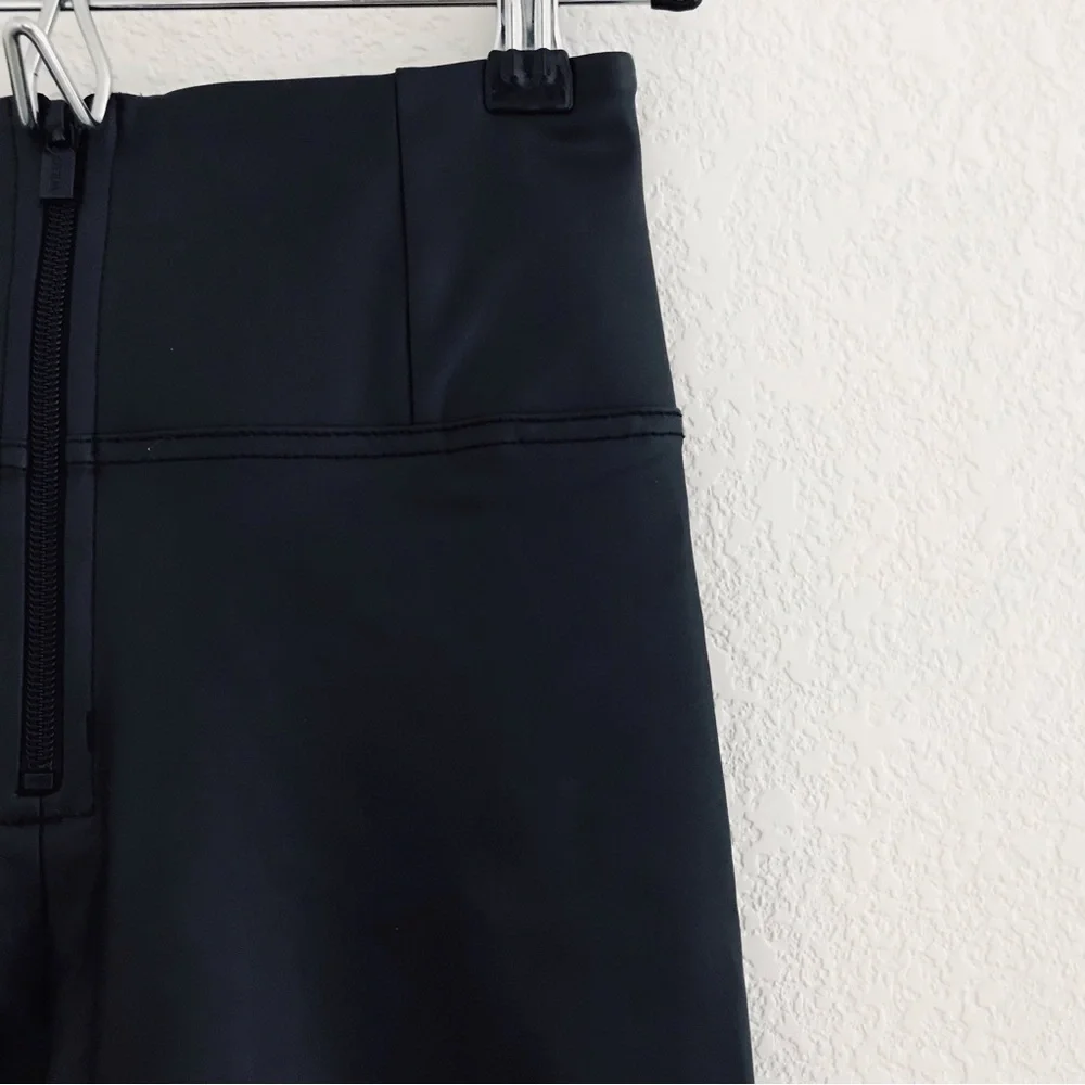 FREDDY WRUP Faux Leather High Waisted Pants Ankle Length Black